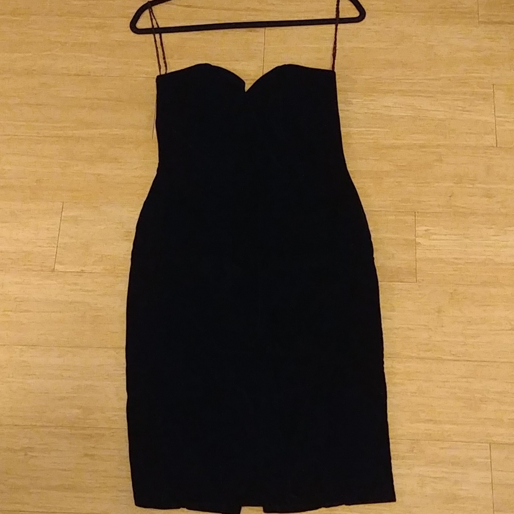 Union Made Black Velvet strapless dress